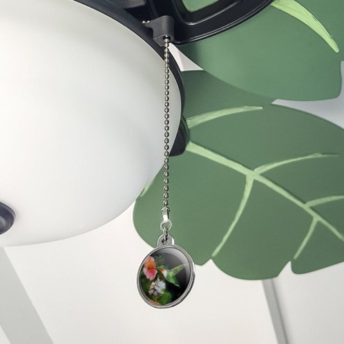 GRAPHICS & MORE Ruby's Hummingbird Flower Garden Ceiling Fan and Light Pull Chain