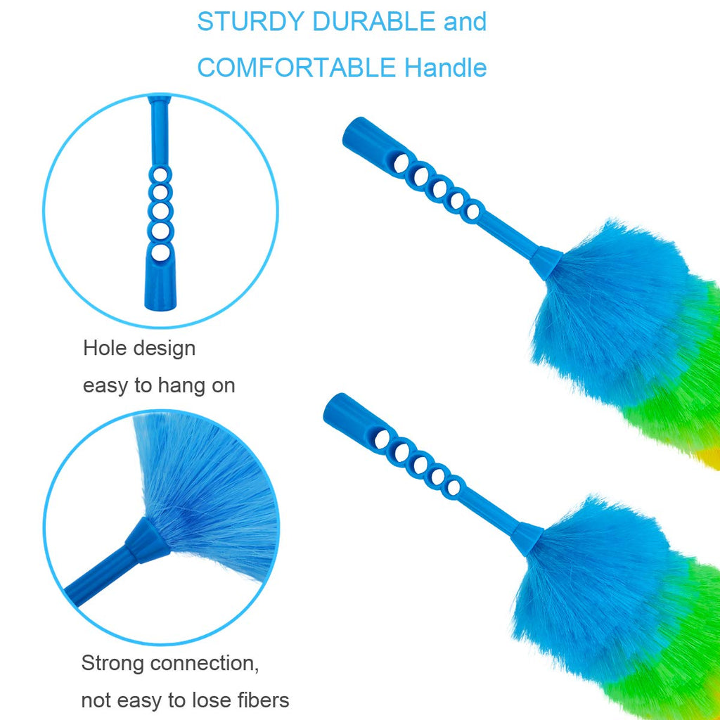 Tockrop 2 Pack Upgrade 19” Static Duster Beandable and Washable - More Fibers Bigger Head Less Loss of Fiber Duster
