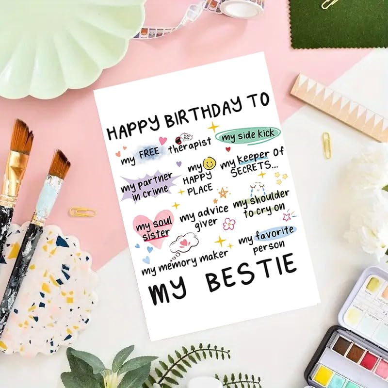 Funny Birthday Card for Best Friend & Sister - 8x5.3in