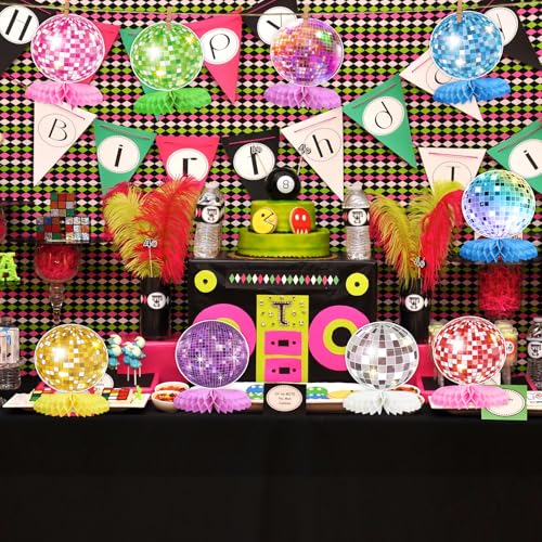 9PCS Disco Ball Honeycomb Centerpieces for 70s Themed Party Decor