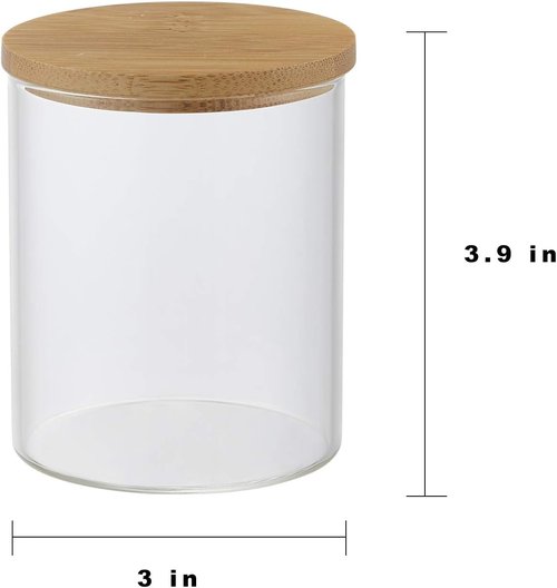 INIUNIK Glass Qtip Holder - Stylish Vanity Tray & Apothecary Jar Organizer for Bathroom Essentials