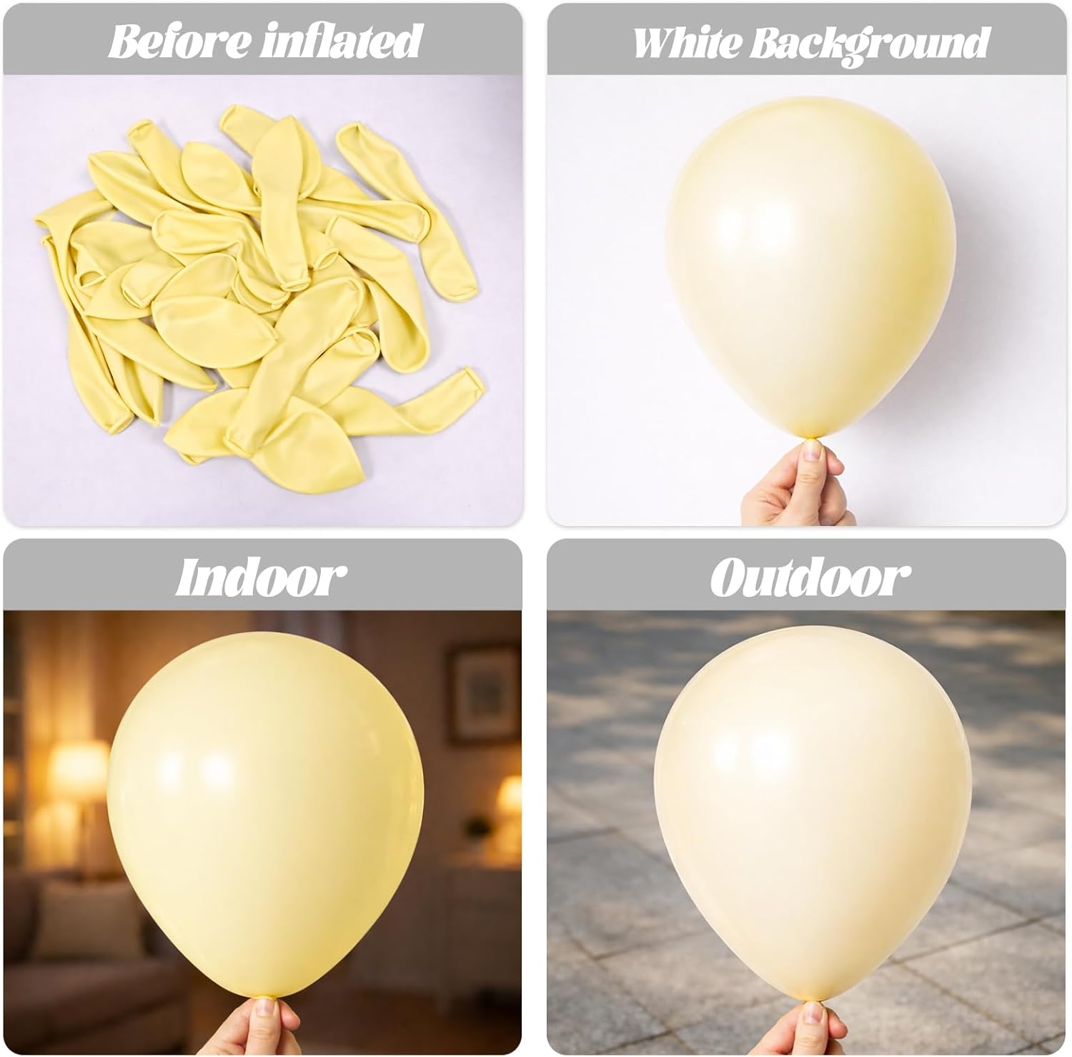 Voircoloria Pastel Yellow Balloon Garland Kit - 130pcs Latex Balloons in Various Sizes for Parties & Events