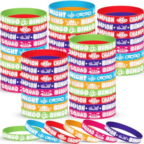 36 Pcs Bingo Rubber Bracelets - Silicone Party Favors