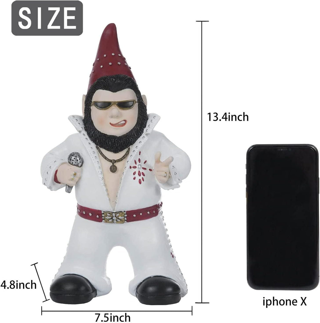Singer Gnome Garden Statue - Large Outdoor Resin Dwarf Figurine for Patio & Yard Decor | Unique Gift