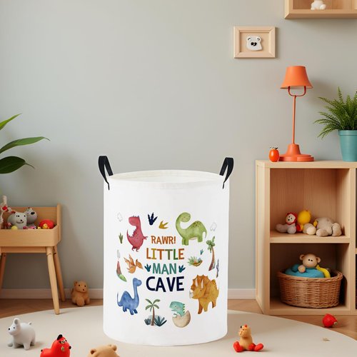 TIBAOLOVER Baby Laundry Basket Baby Nursery Hamper Kids Laundry Basket Toy Storage Bin for Boys Room Decor Gift Baskets for Bedroom Bathroom(Dinosaur)