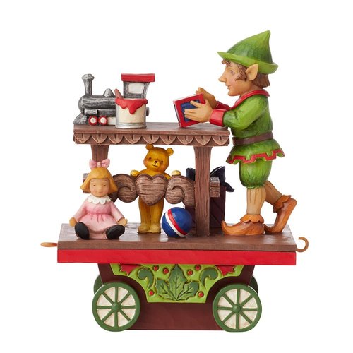 Enesco Jim Shore Heartwood Creek Annuam Train Car Elf with Toys Figurine, 5.125 Inch, Multicolor