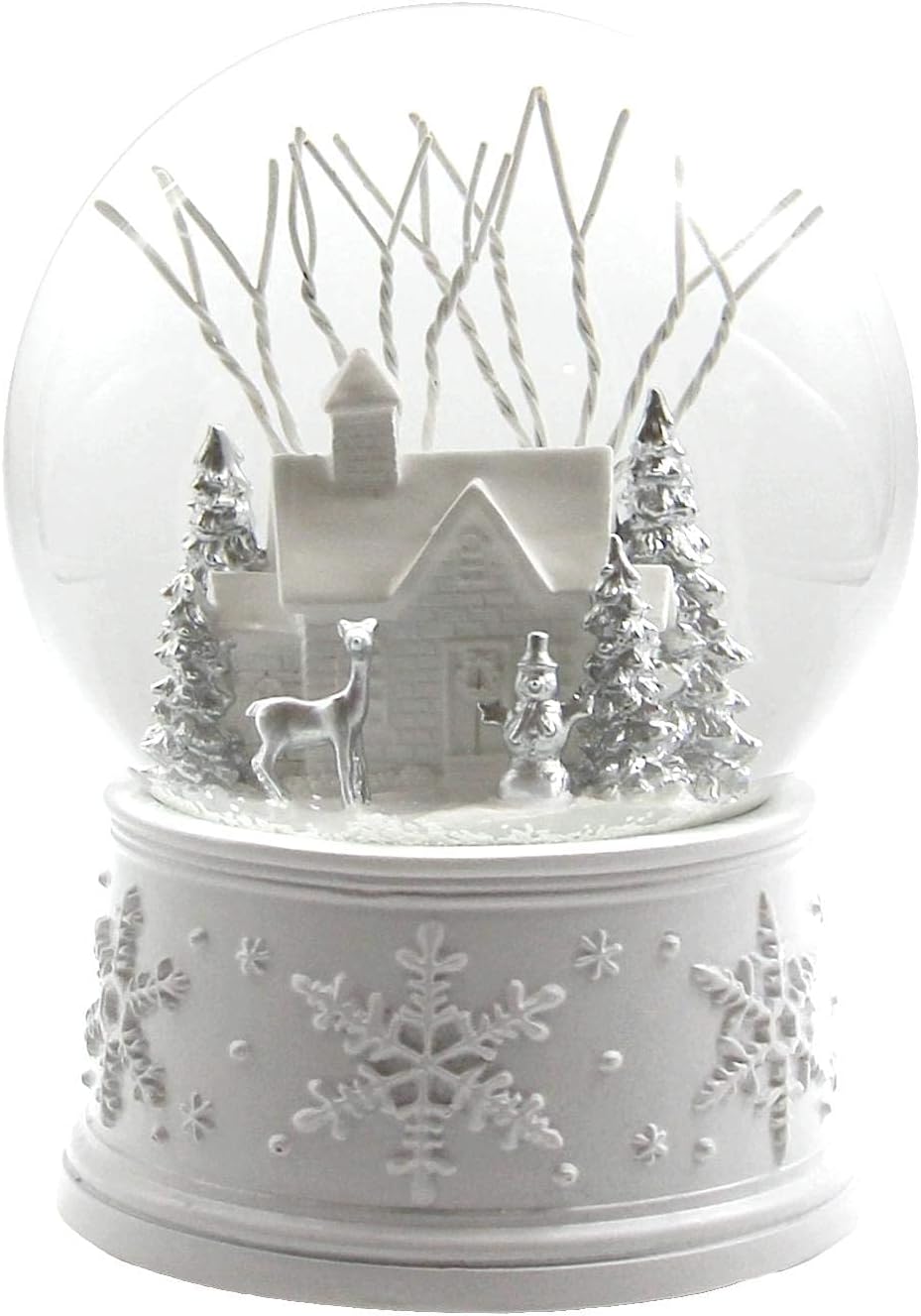 San Francisco Music Box Company - 100MM White Christmas Snow Globe - Festive Holiday Decor