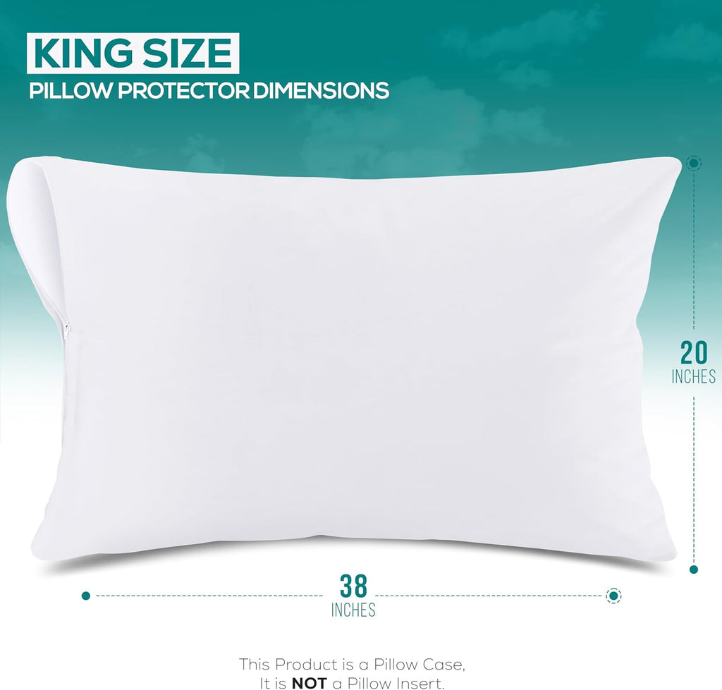 Utopia Bedding King Size Pillow Protectors - Set of 8, Waterproof & Bed Bug Proof Encasements (White)