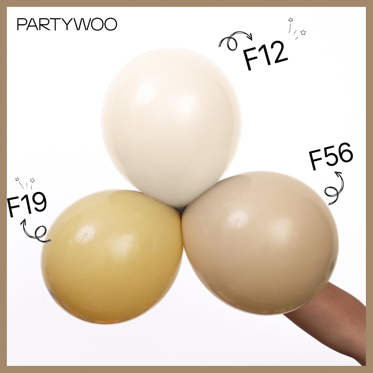 PartyWoo Tan Balloons - 50pcs 12 Inch Light Brown Latex Helium Balloons for Weddings & Baby Showers