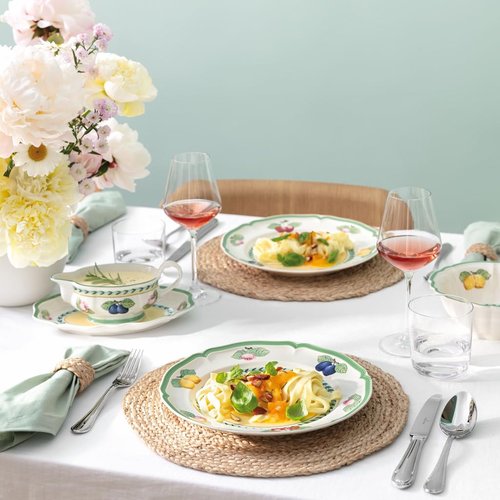 Villeroy & Boch French Garden Fleurence Gravy Boat, 10 oz, White/Multicolored
