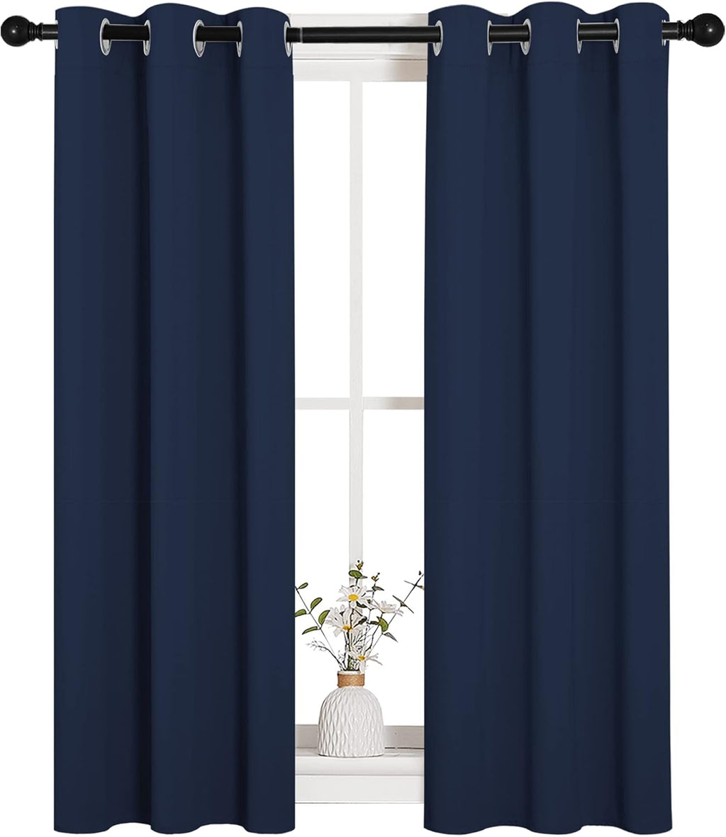 NICETOWN Blackout Curtains - All Season Thermal Insulated Grommet Drapes for Kids' Room | Navy, 29 x 45 Inch