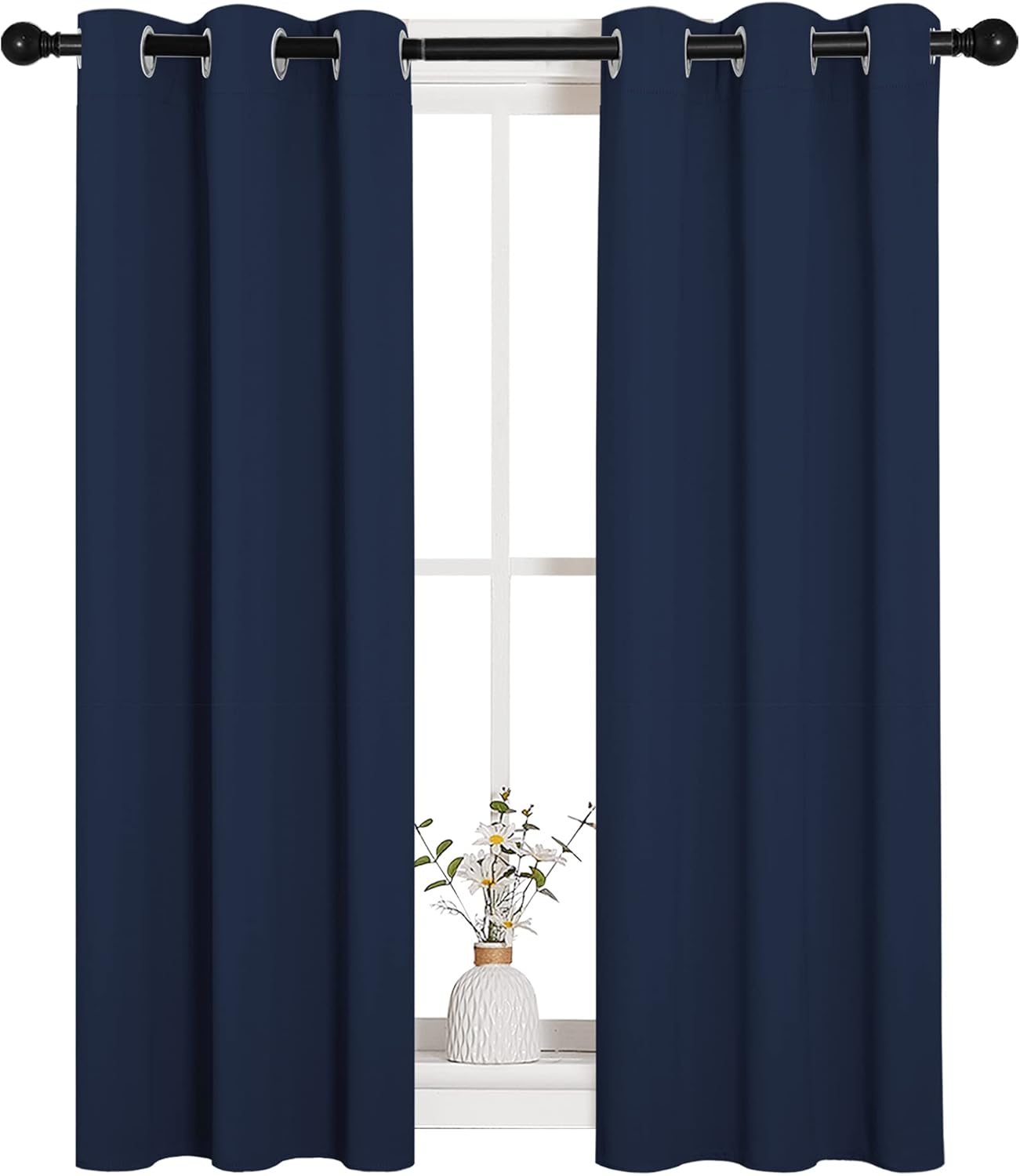 NICETOWN Blackout Curtains - All Season Thermal Insulated Grommet Drapes for Kids' Room | Navy, 29 x 45 Inch