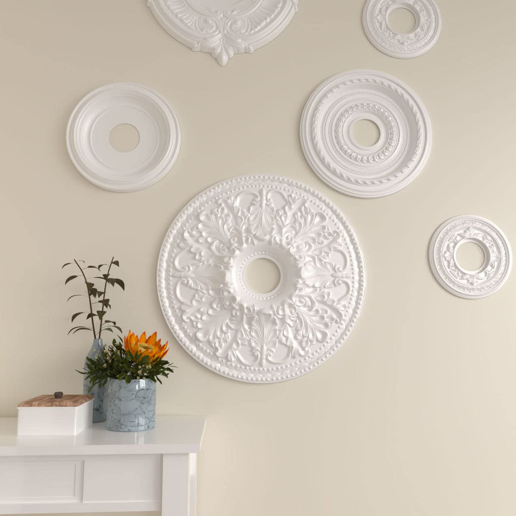 Ekena Millwork CM23AS 23 7/8-Inch OD x 4 1/8-Inch ID Ashley Ceiling Medallion
