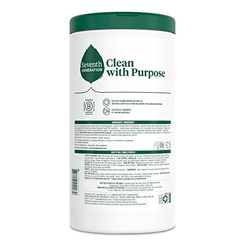 Seventh Generation Multi-Surface Cleaning Wipes - Lemon Zest, 70 Count
