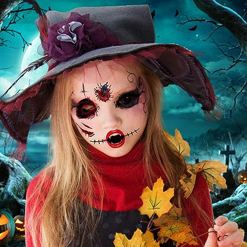 Halloween Temporary Tattoos 9PCS - 3D Bloody Scars & Fake Wounds