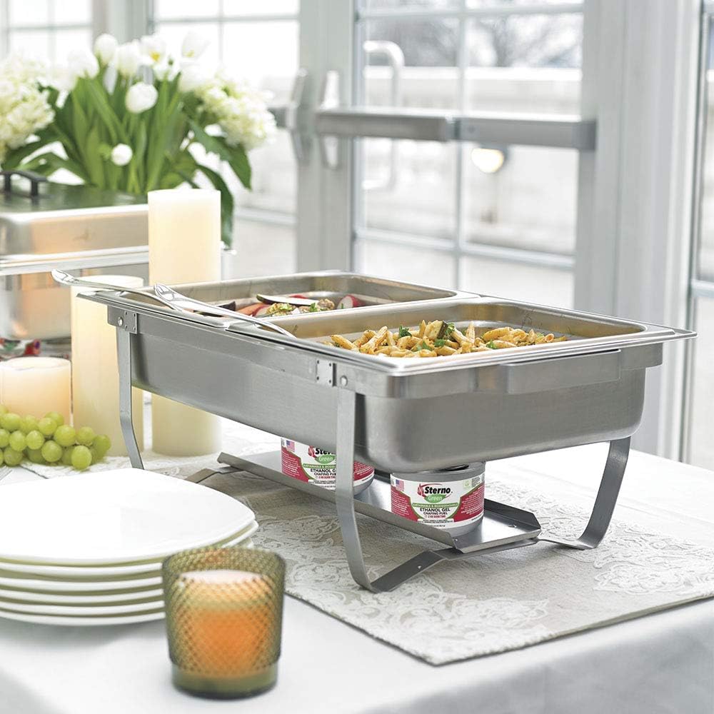 Sterno Buffet Kit Foldable Chafing Dish Buffet Set - Chafing Dishes for Buffet & Catering Food Warmers - Catering Supplies & Food Warming Trays for Buffet Party - 8-Piece Chafing Dish Set