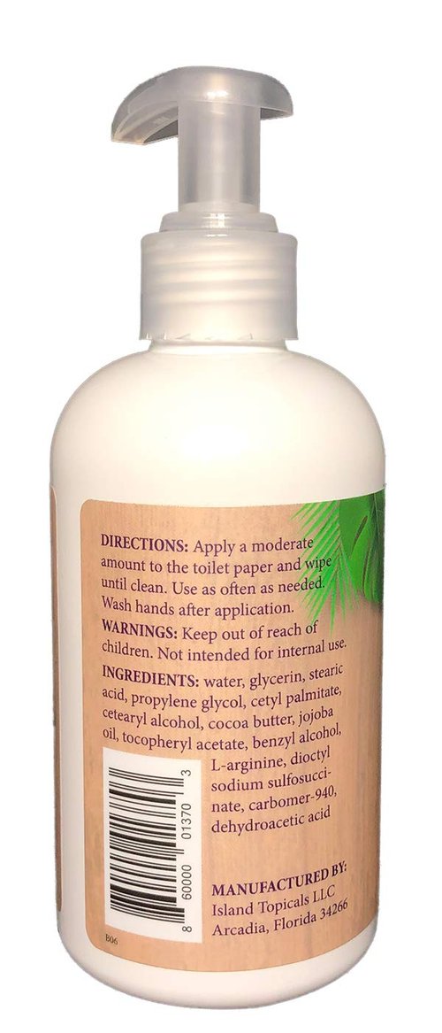 Island Topicals Wiping Lotion | Experience Clean | The Cleaner Way to use Toilet Paper | 8 Fl Oz Bottle (Unscented)