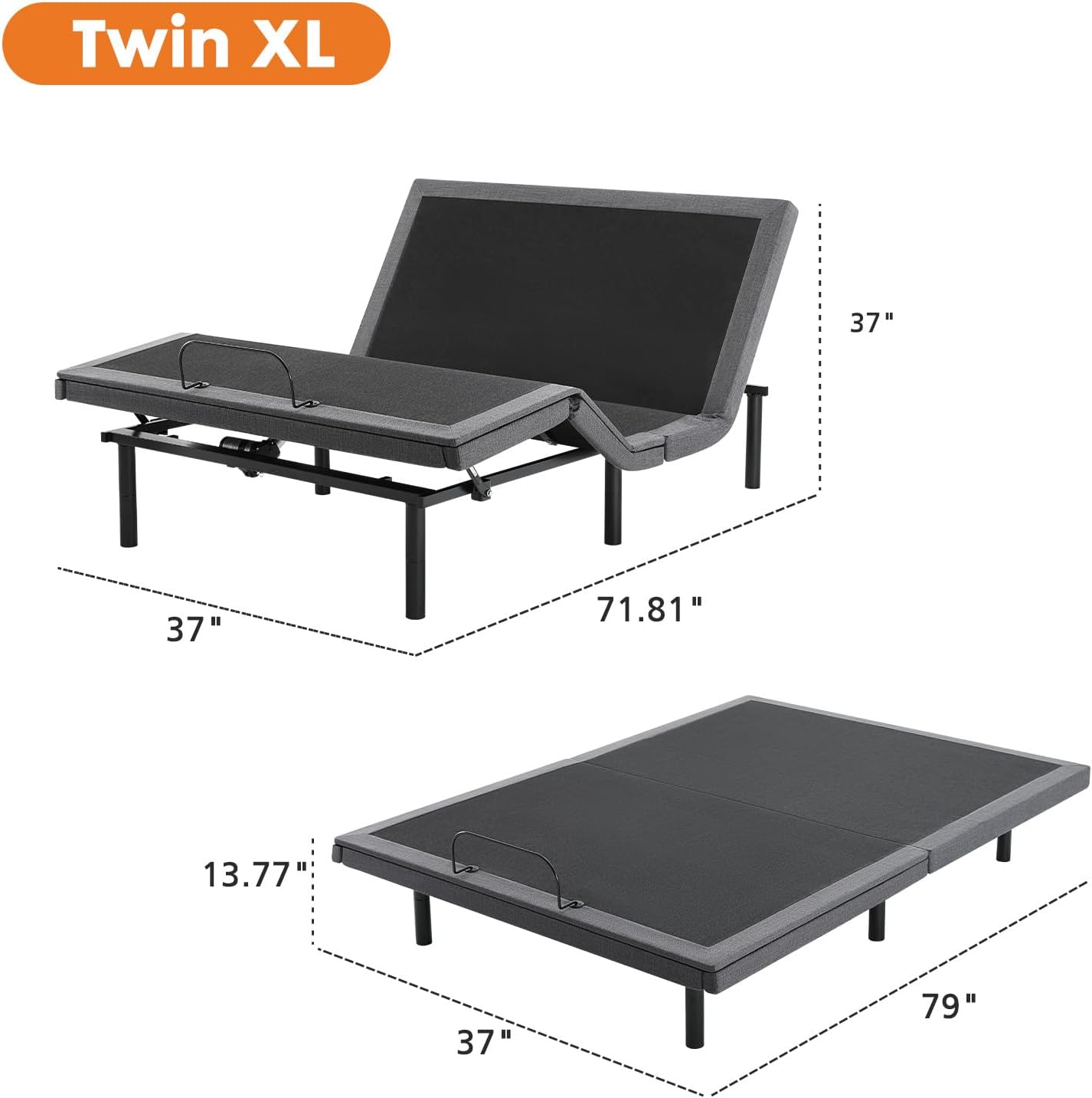 Sweetcrispy Adjustable Bed Frame - Ergonomic Electric Base with Wireless Remote & USB Ports | Twin XL Size, Zero Gravity, Anti-Snore