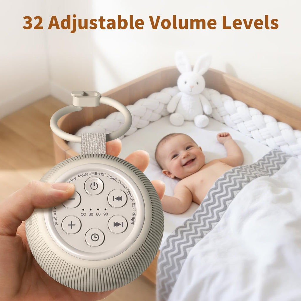 Skiennix Portable Travel Sound Machine - 30 Soothing Sounds & 40h Battery Life | Adjustable Volume & Timers
