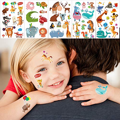 Konsait Animal Temporary Tattoos for Kids 230+ PCS Waterproof