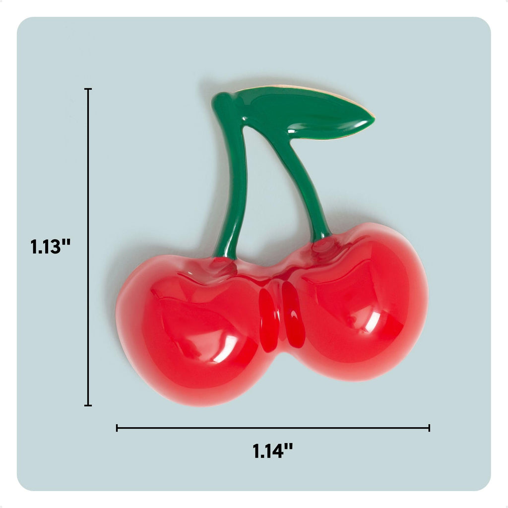 U Brands Red Cherry Locker Magnets, Set of 4, Fun Magnetic Locker Accessories for School, Whiteboard Accessories, Cute Fruit Magnets for Refrigerator