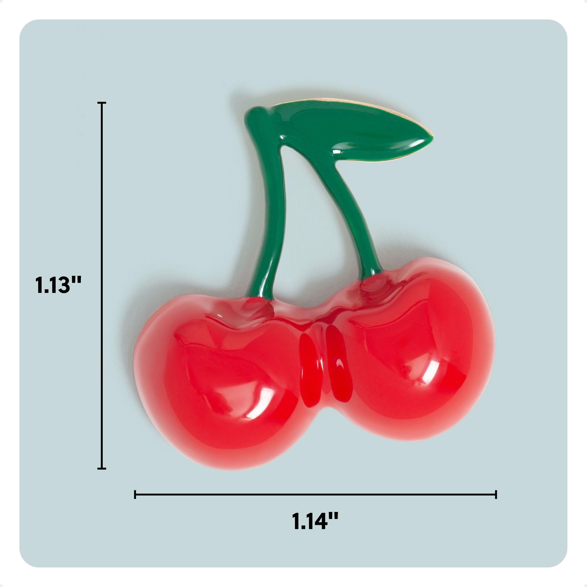 U Brands Red Cherry Locker Magnets, Set of 4, Fun Magnetic Locker Accessories for School, Whiteboard Accessories, Cute Fruit Magnets for Refrigerator