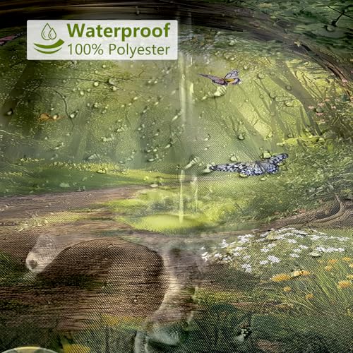 Enchanted Forest Shower Curtain - Waterproof Nature Design 72x72