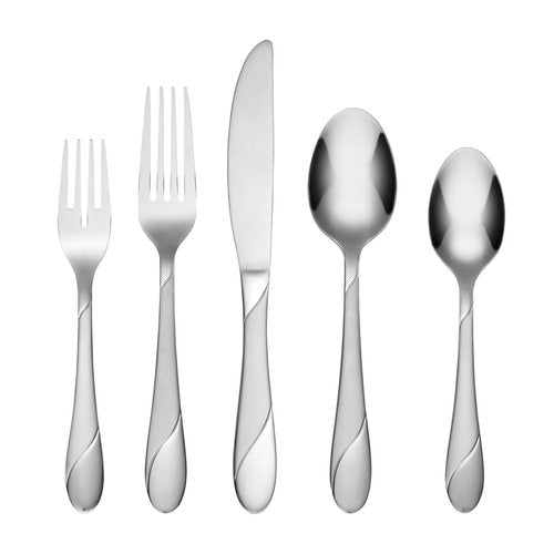 Cambridge 326J2H9BH26 Swirl Sand 89-Piece Flatware Set