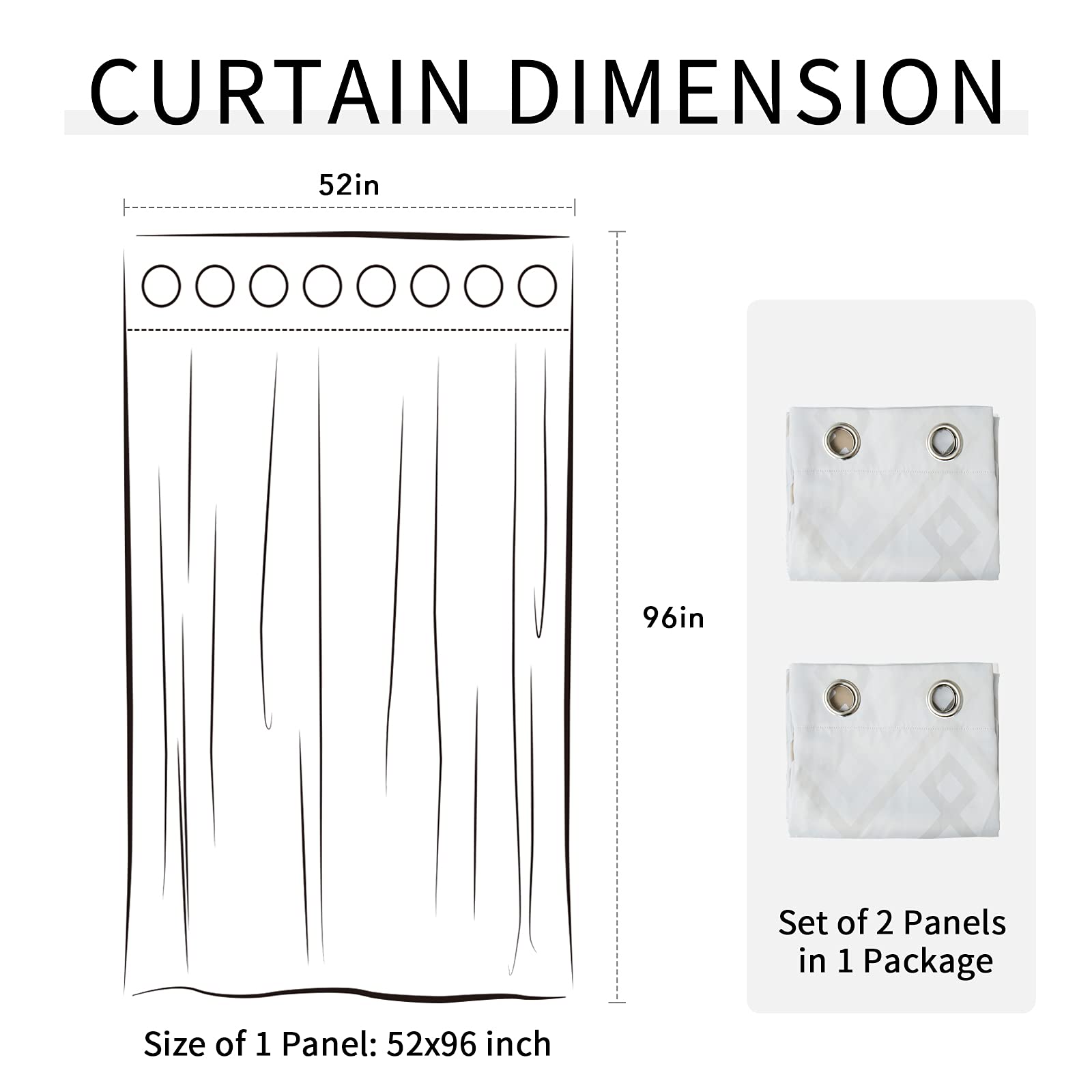 Easy-Going Printed Blackout Curtains for Bedroom, Gradient Line Color Noise Reduction Curtain Drapes, Light Blocking Thermal Insulated Grommet Curtain, 2 Panels, 52 x 96 in, Gray