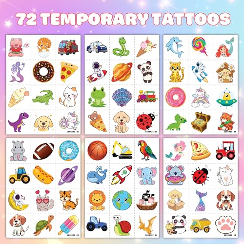 144PCS Kids Party Favor Set - Slap Bracelets & Temporary Tattoos