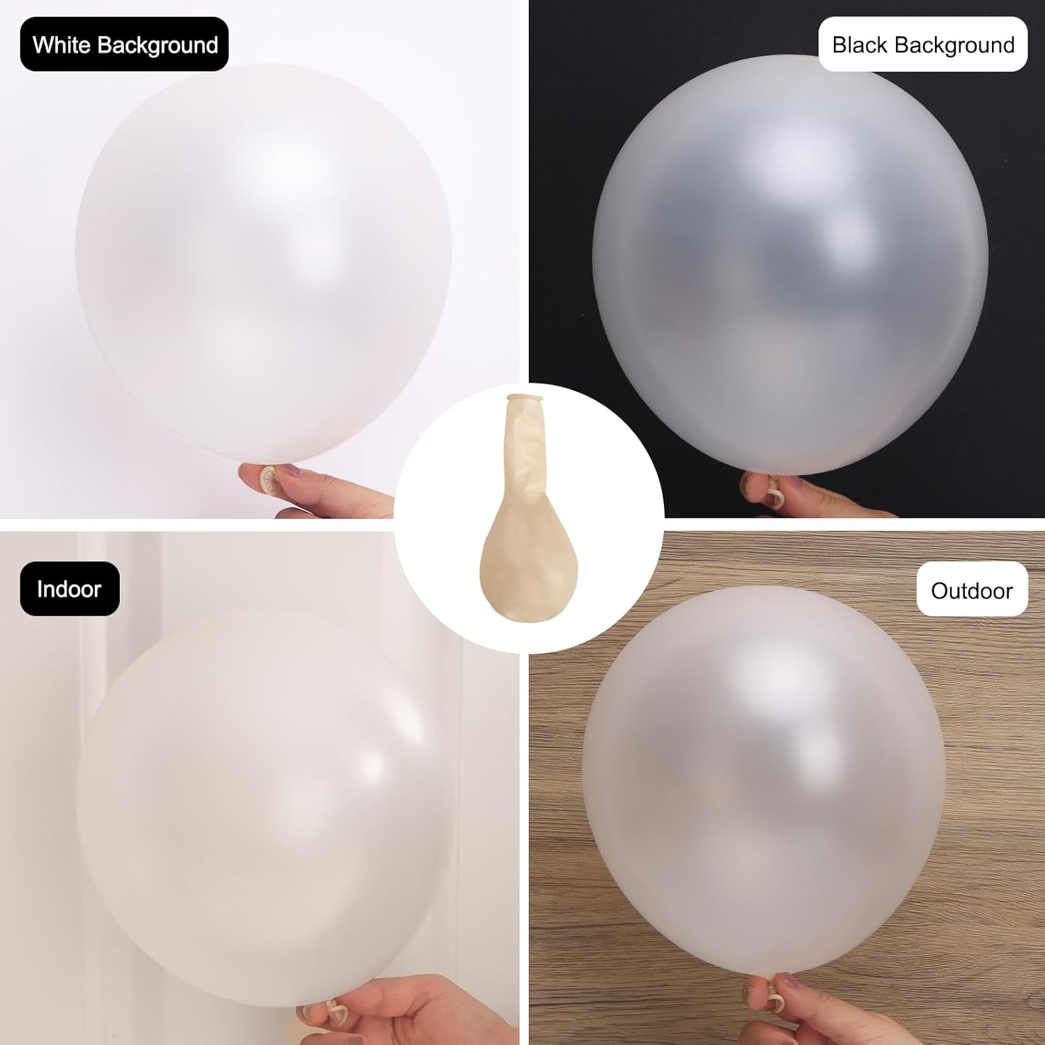 RUBFAC Pearl White Balloons - 120 Pack 12-Inch Latex Balloons for Weddings & Parties | Elegant Decor