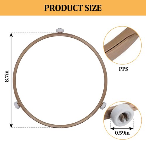 Microwave Turntable Ring Replacement 8.7-Inch Microwave Oven Spinner Replacement Parts with 3 Smooth Rollers Universal Fit for Most Microwaves