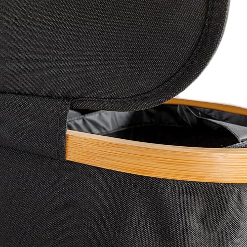 Household Essentials Sleek Laundry Hamper with Dual Mesh Liners and Lid, Black