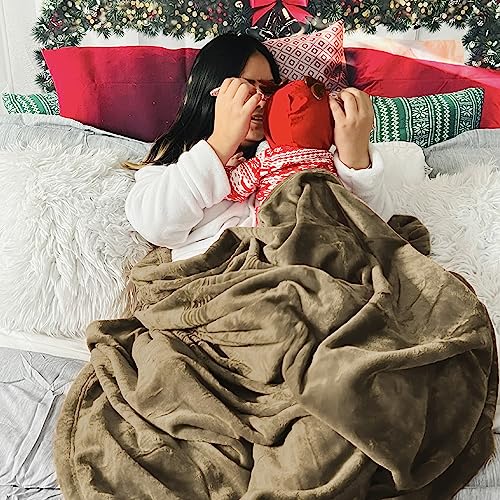 Bedsure King Size Fleece Blanket - Soft Plush Microfiber Bed Blanket, Camel