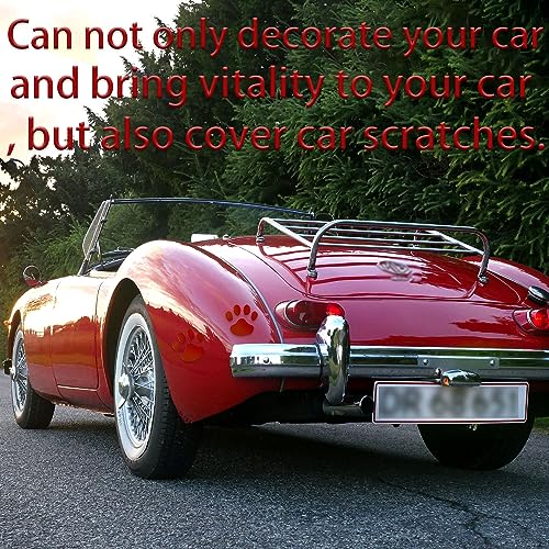 Booge 3D Dog Paw Footprint PVC Car Sticker Decal 2 Pair - Red