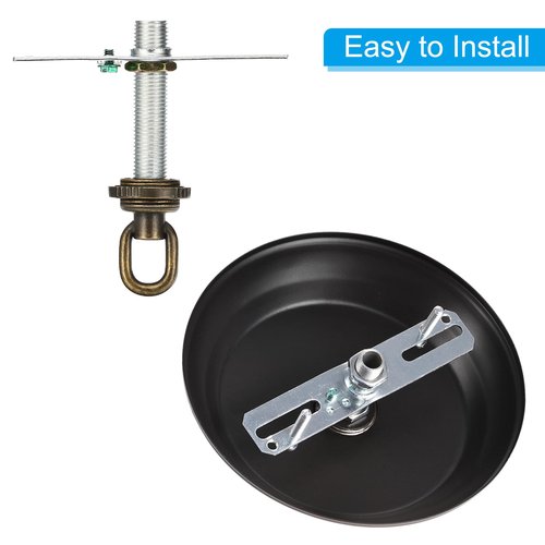 PATIKIL 4" Universal Light Fixture Cross Bar Kit, 1/4 IP Center Ceiling Light Plate Mounting Bracket Canopy Hardware Repair Set with Screw Loop, Nickel Color