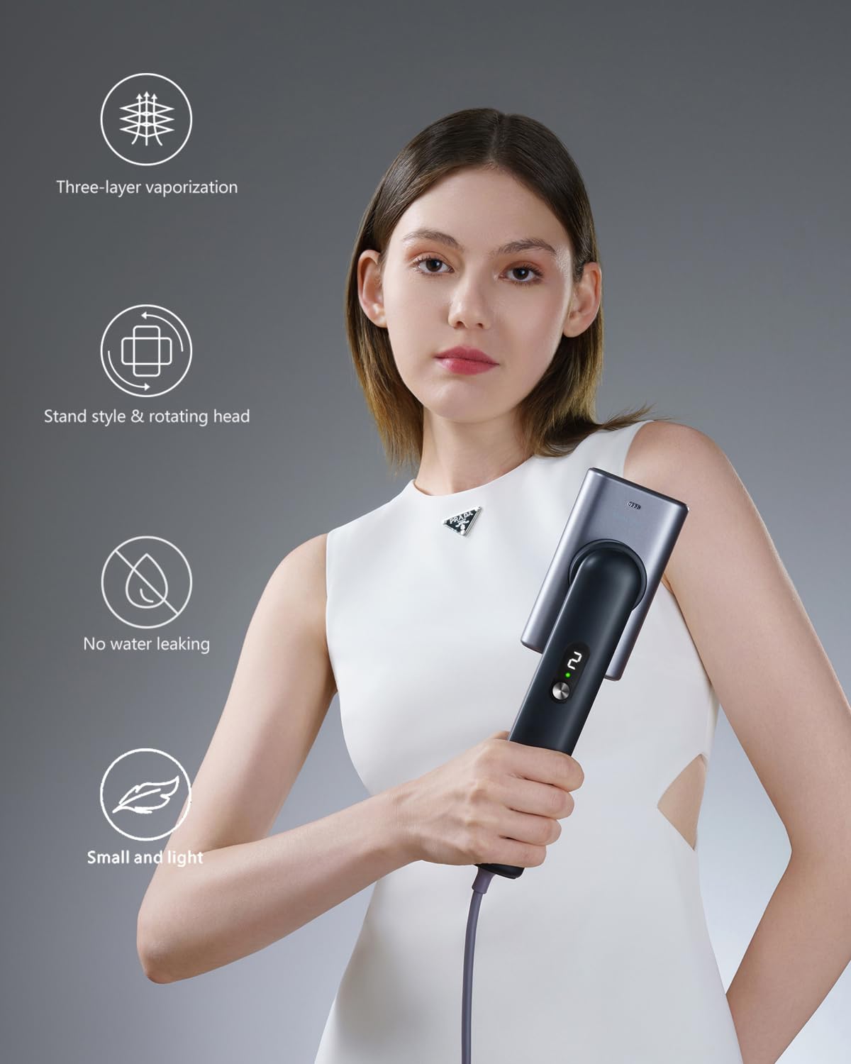 G9 Pro Smart Handheld Steamer for Clothes – Global Voltage Adaptation(100-240V), Palm-Sized & Lightweight (1lb), Dual Steam Modes, Easy Wrinkle Remover, Auto Shut-Off, Travel & Home Double Use (Metal)