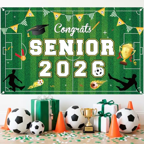 Soccer Graduation Banner | Class of 2026 Decor | 71x43in