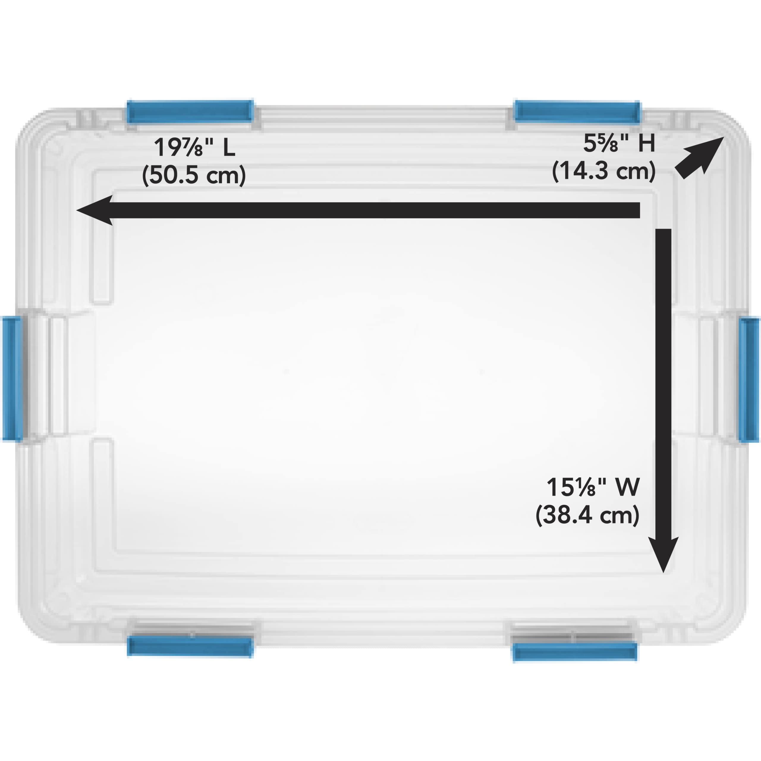 Sterilite 37 Qt Gasket Box, Stackable Storage Bin with Latching Lid and Tight Seal, Plastic Container to Organize Underbed, Clear Base and Lid, 4-Pack