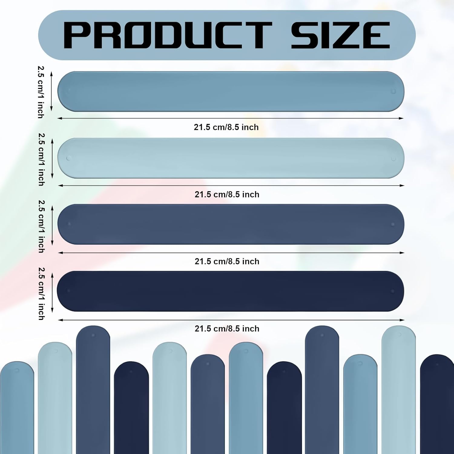 Charniol Wrapping Paper Roll Holder - 12-Piece Silicone Covered Metal Strips | 1 x 9 Inch Stabilizer in Blue