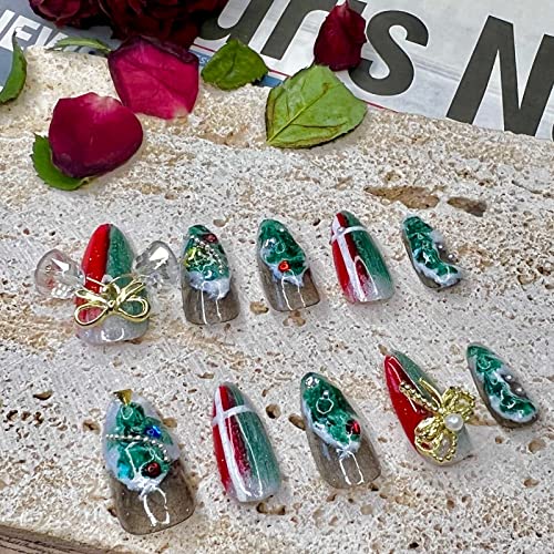 Ricefod Handmade Reusable Press on Nails Almond Medium Size Large