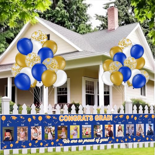 Graduation Photo Banner Set with Balloons for 2026 Party