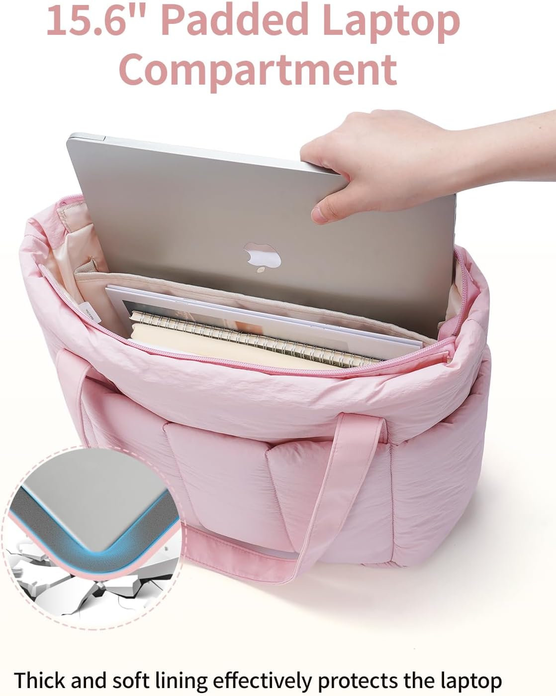 Narwey Puffer Tote Bag - Stylish Work Tote with Laptop Compartment | Perfect for Travel & Daily Use