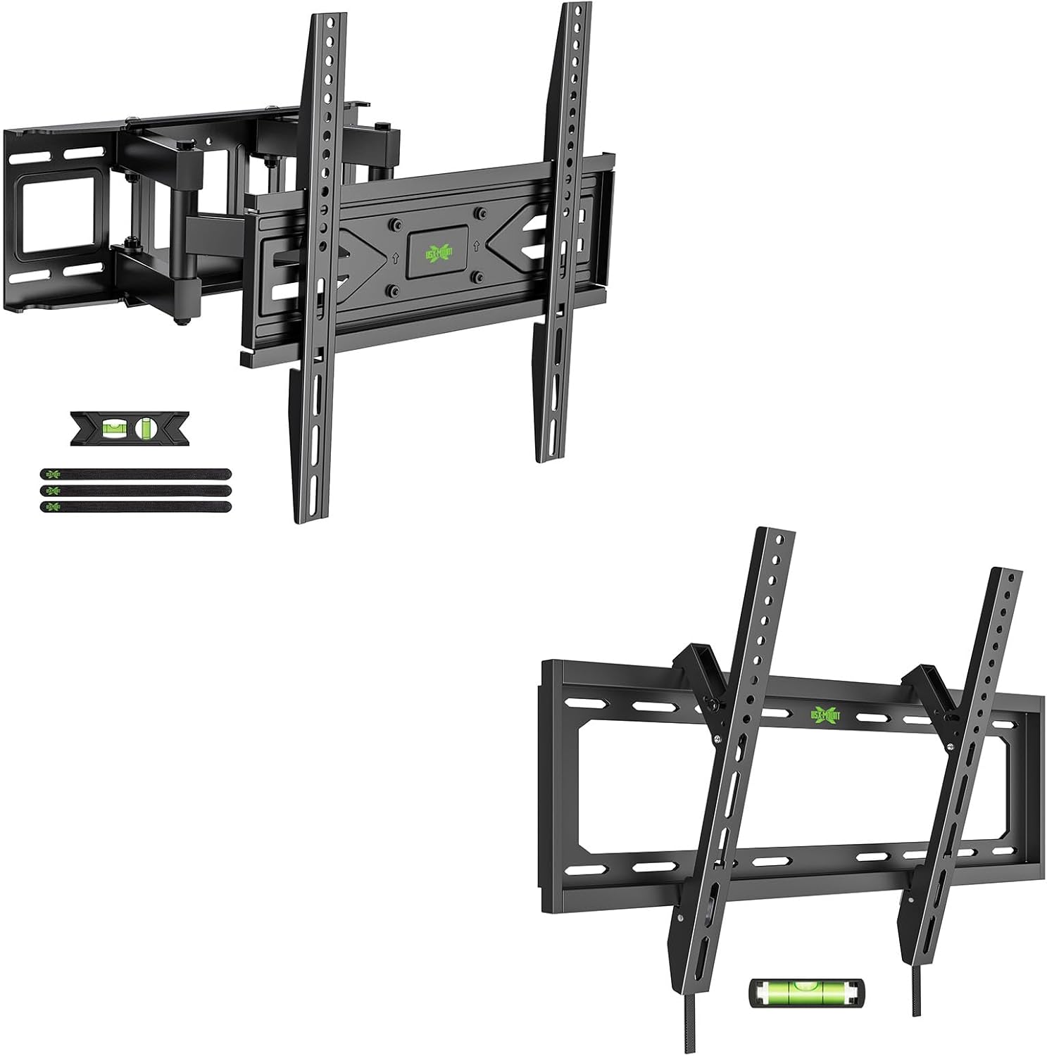 USX MOUNT Full Motion TV Wall Mount - Fits 32-70 Inch TVs Up to 99 lbs | Low Profile Tilt Design