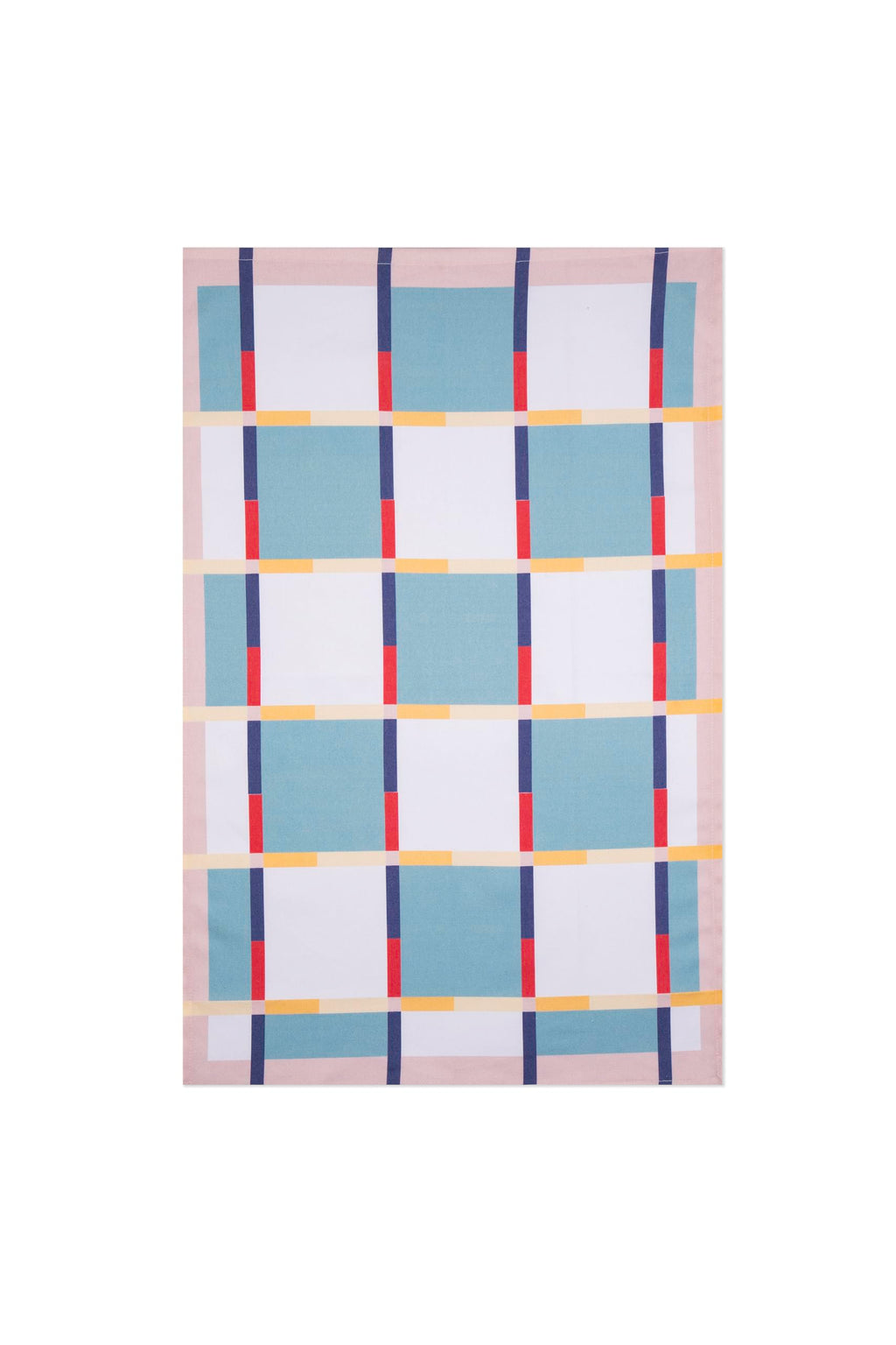 IXORA DECOR 100% Cotton Kitchen Towels Set of 4 | 2 Solid Dyed Waffle Weave Dishcloths & Geometric Digital Print Kitchen & Table Linen Cloth | Super Absorbent Napkins | 50 x 70 Inches