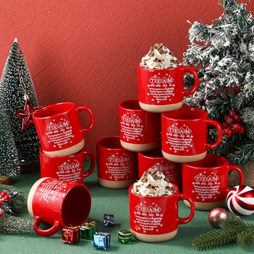 Team Appreciation Gift Mug - 13 oz Red & Milk Tea Color Ceramic Mug with Motivational Quote - Variation of THIS listing