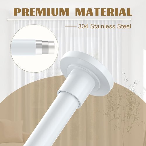 GXOACKJ Shower Curtain Rod - Adjustable 31-80 Inch Spring Tension, No Drilling, Rustproof Stainless Steel