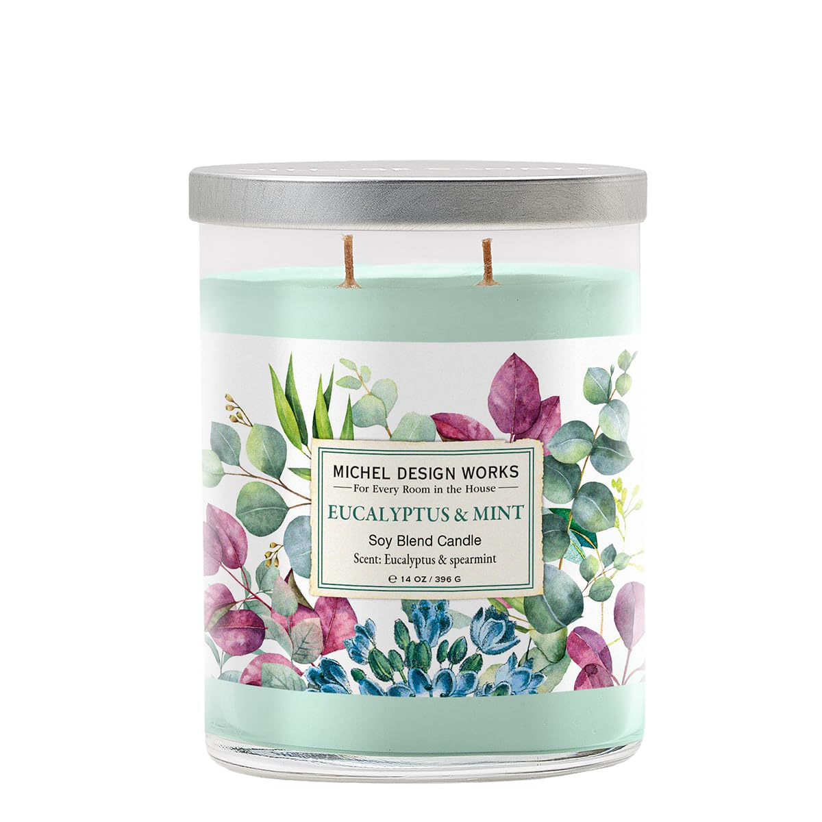 Michel Design Works Eucalyptus & Mint Medium Tumbler Candle, 14 Ounce