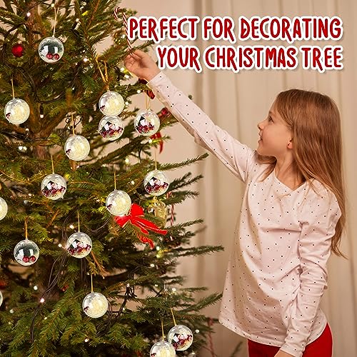 50 Pcs Clear Christmas Ornaments Balls Fillable 80mm - DIY Holiday Decorations