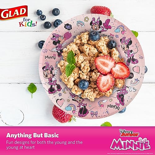 Glad for Kids Disney Minnie Mouse Paper Bowls, 12 Oz, 40 Count